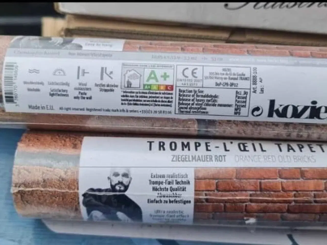 Billede 4 - 3 stk mursten tapet ruller