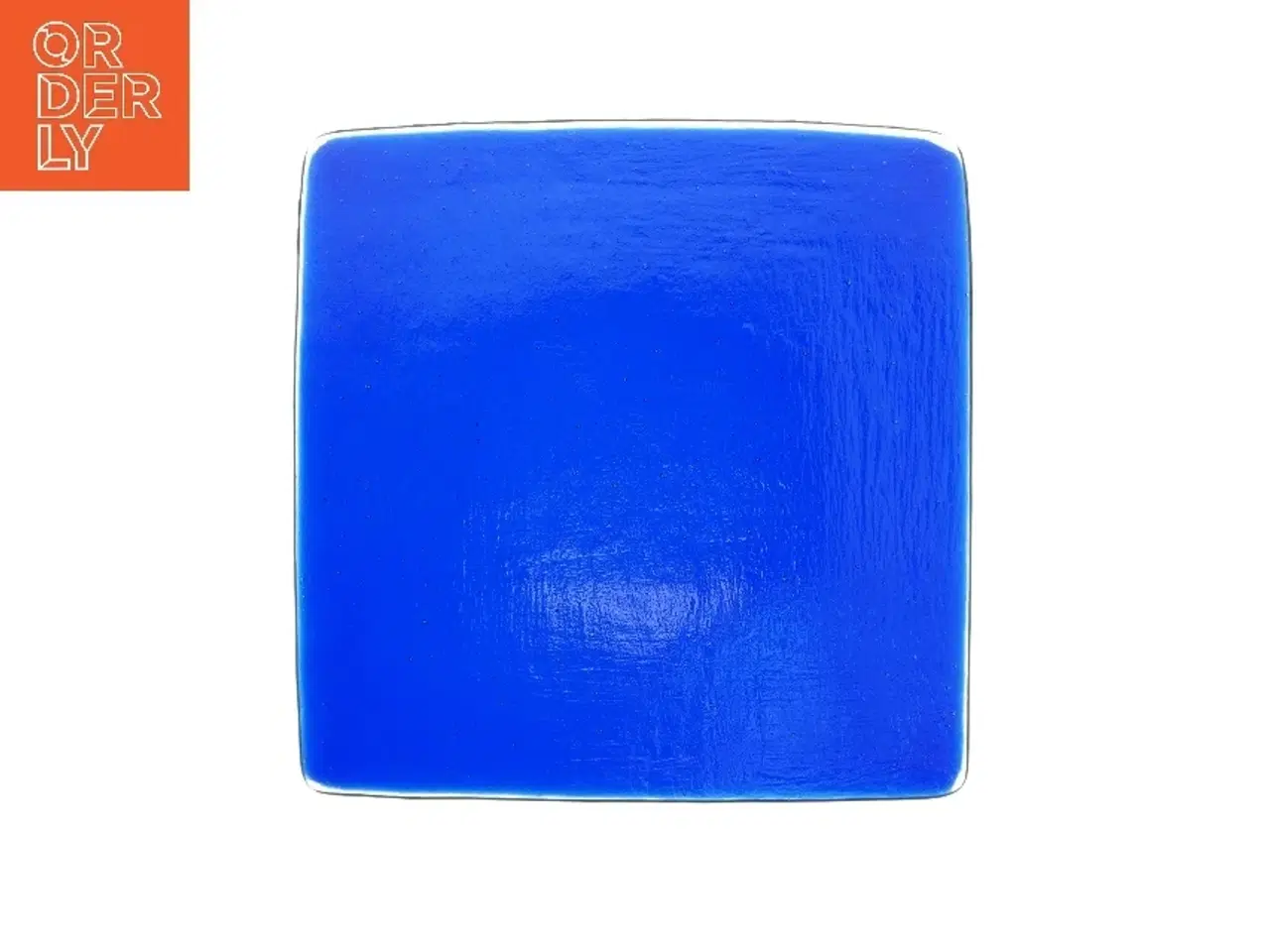 Billede 3 - Blå glas fad (str. 20x20 cm)