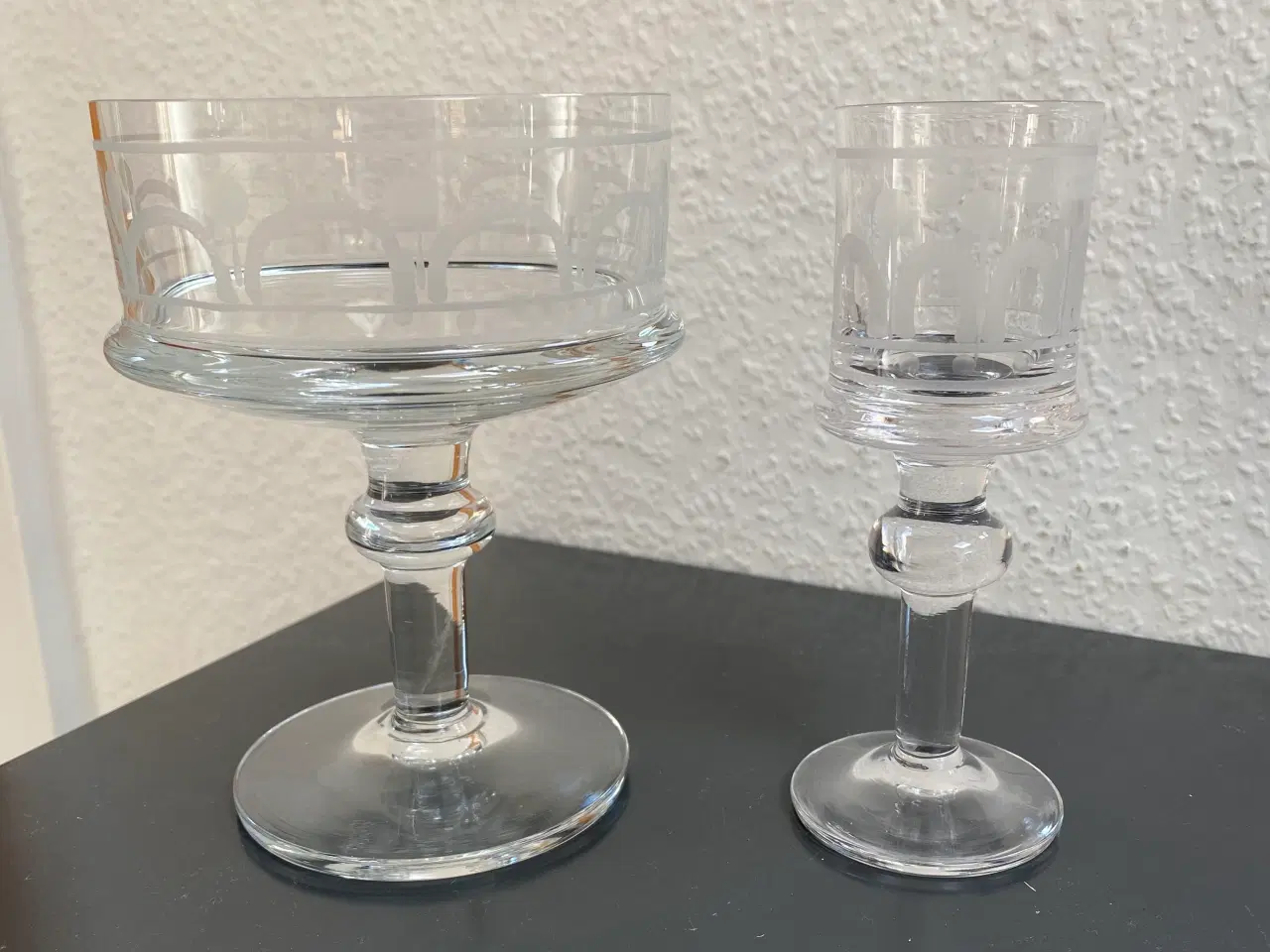 Billede 1 - Husar champagneskål og portvins glas Kosta Boda