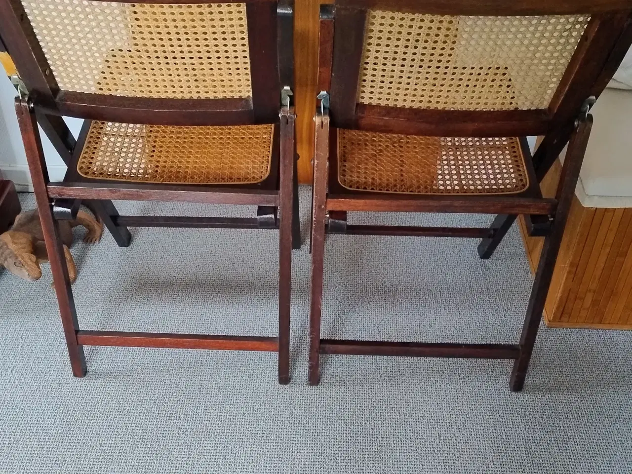 Billede 2 - Vintage klapstole i rattan og hårdttræ fra 60' ern