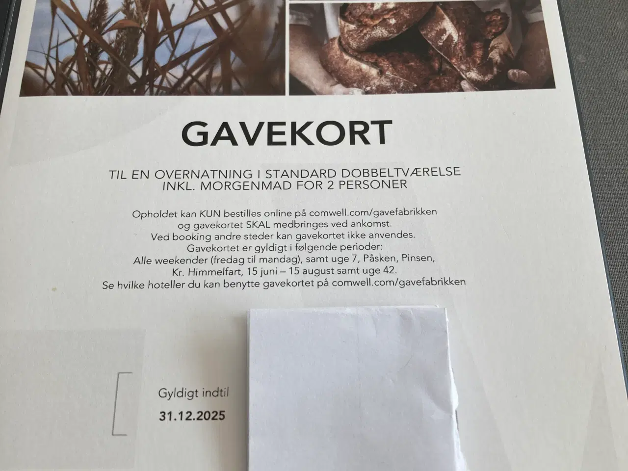 Billede 1 - Gavekort Comwell 