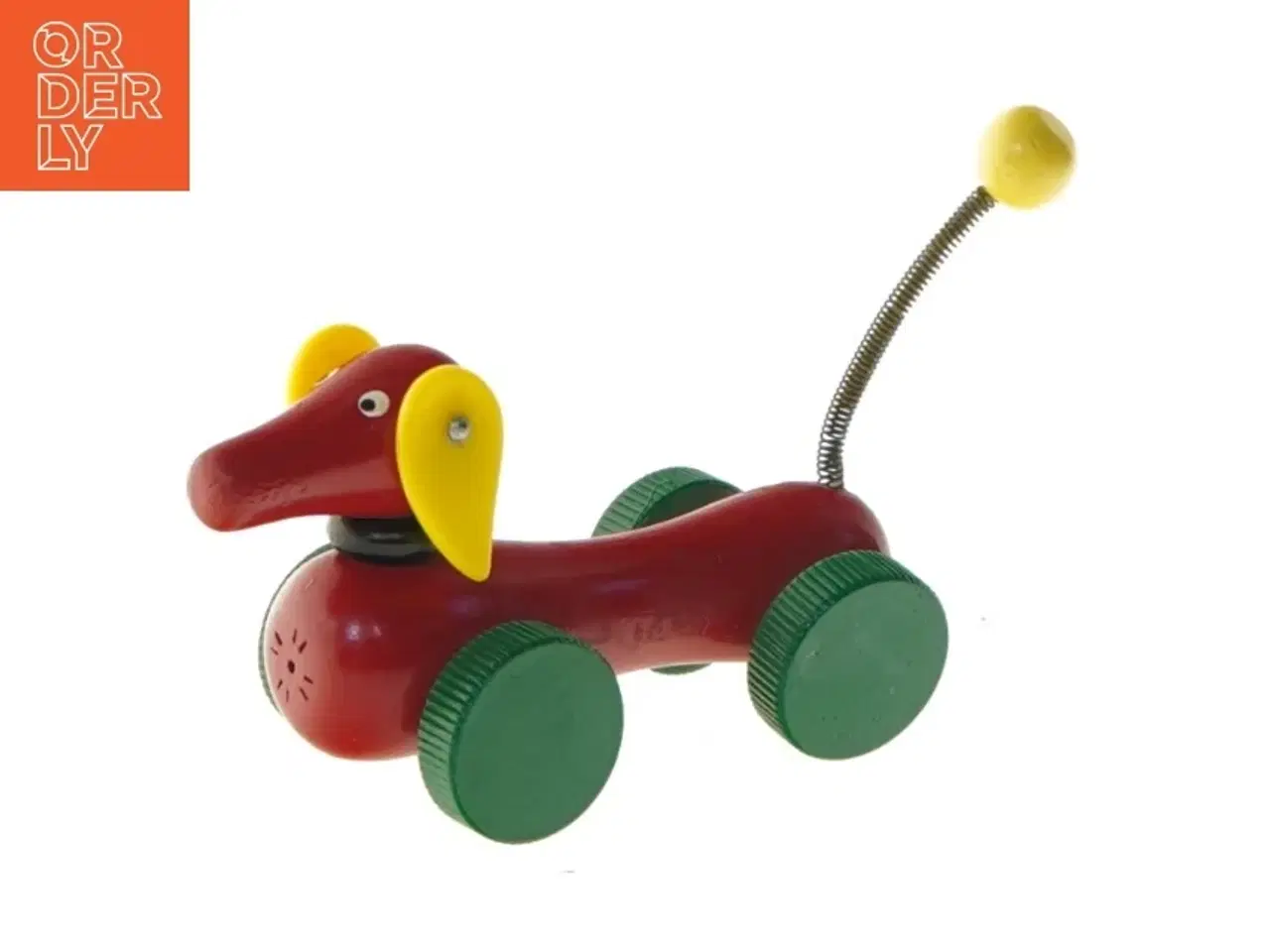 Billede 1 - Rød legetøjsbil formet som hund (str. 12x8 cm)