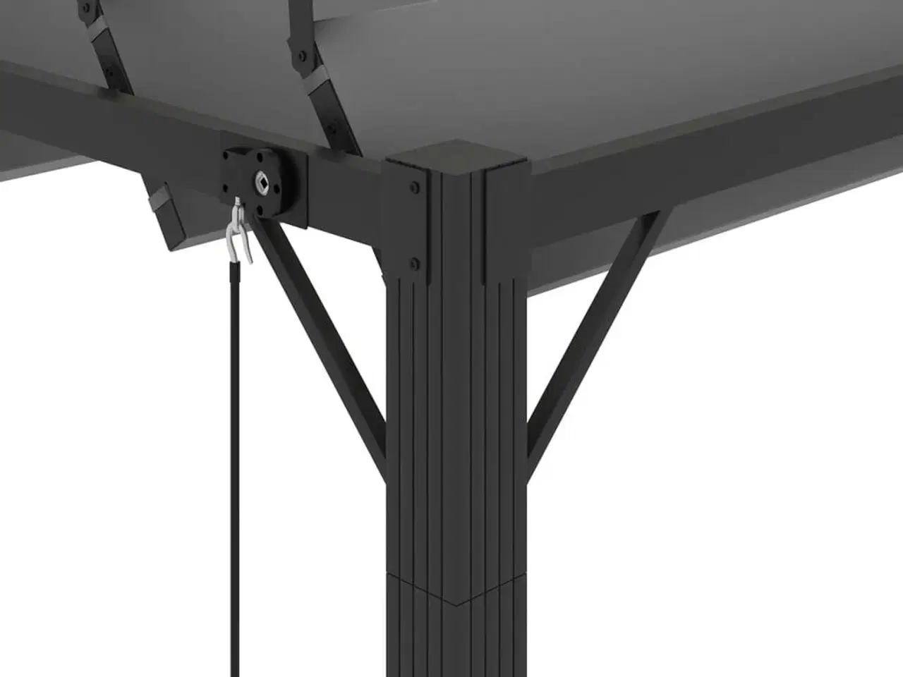 Billede 6 - Pavillon med lameltag 3x4 m aluminium og stof antracitgrå
