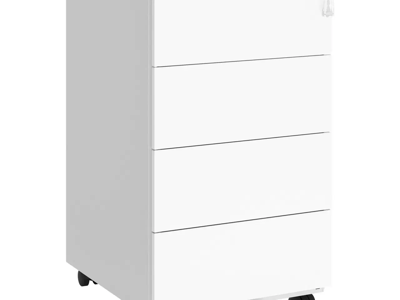 Billede 1 - Arkivskab på hjul aflåseligt, 4 skuffer, forsamlet, 39 × 45 × 69,3 cm, Cloud White