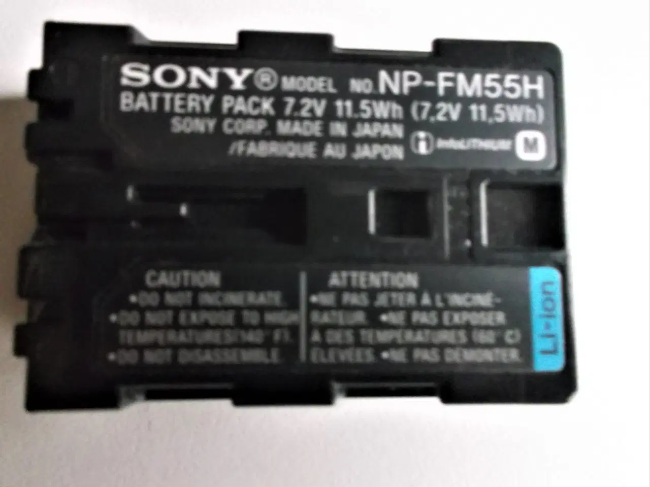 Billede 1 - Originalt SONY NP-FM55H Digital Camcorder Li-ion