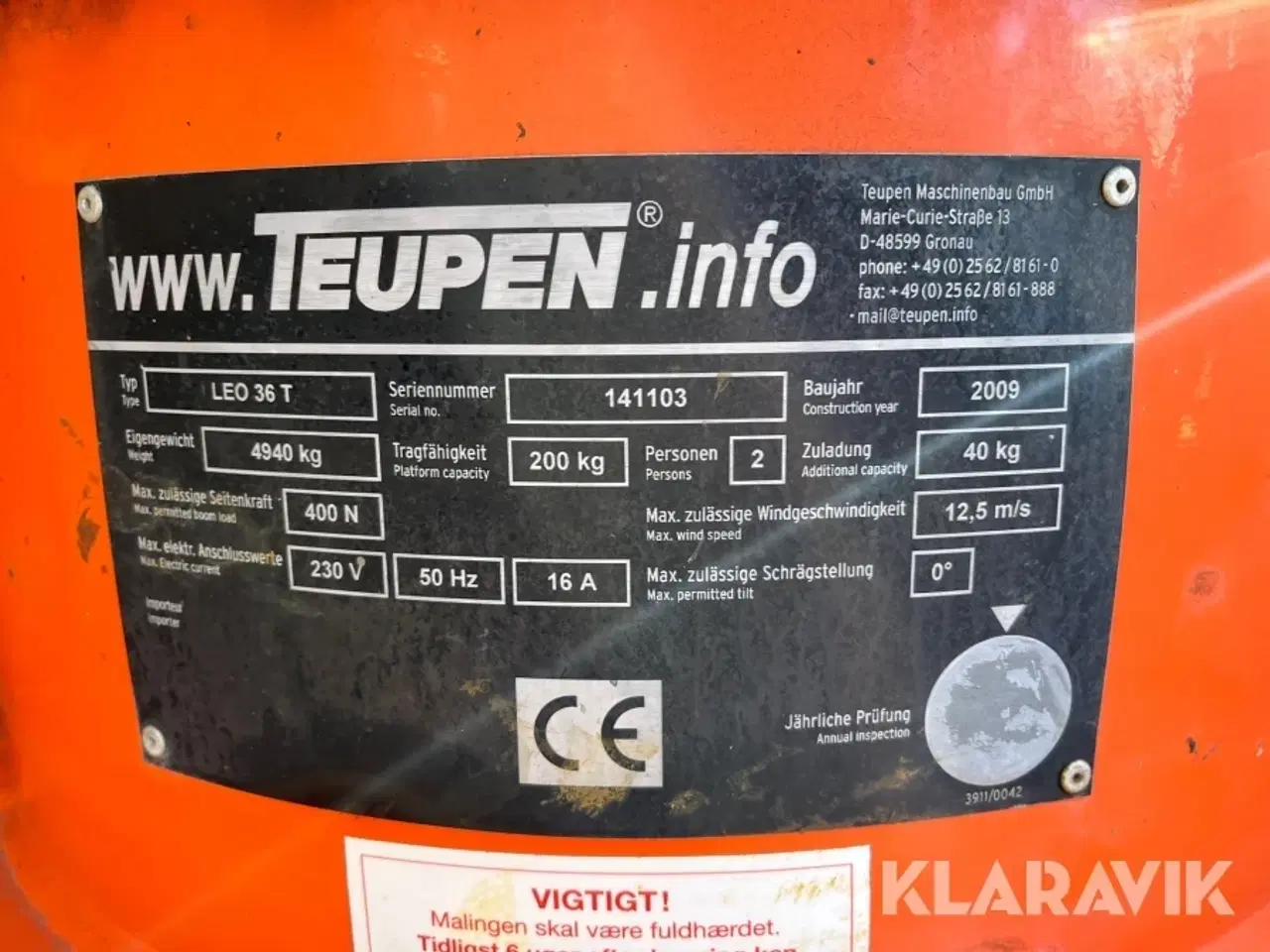 Billede 6 - Bæltelift Teupen Leo 36 T Hybrid