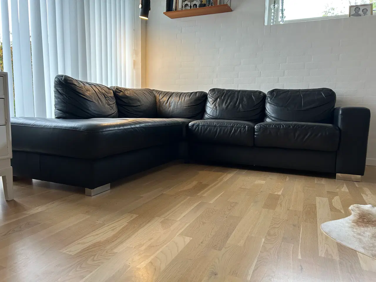 Billede 5 - Hjørnelædersofa med chaiselong 