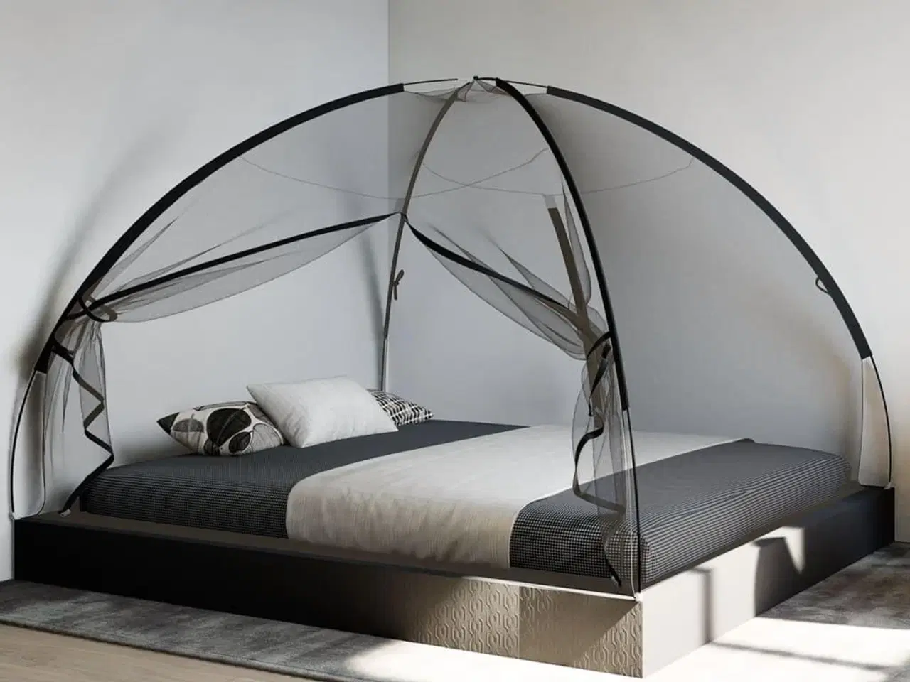 Billede 1 - Myggenet med døre 200x180x135 cm trådnet sort