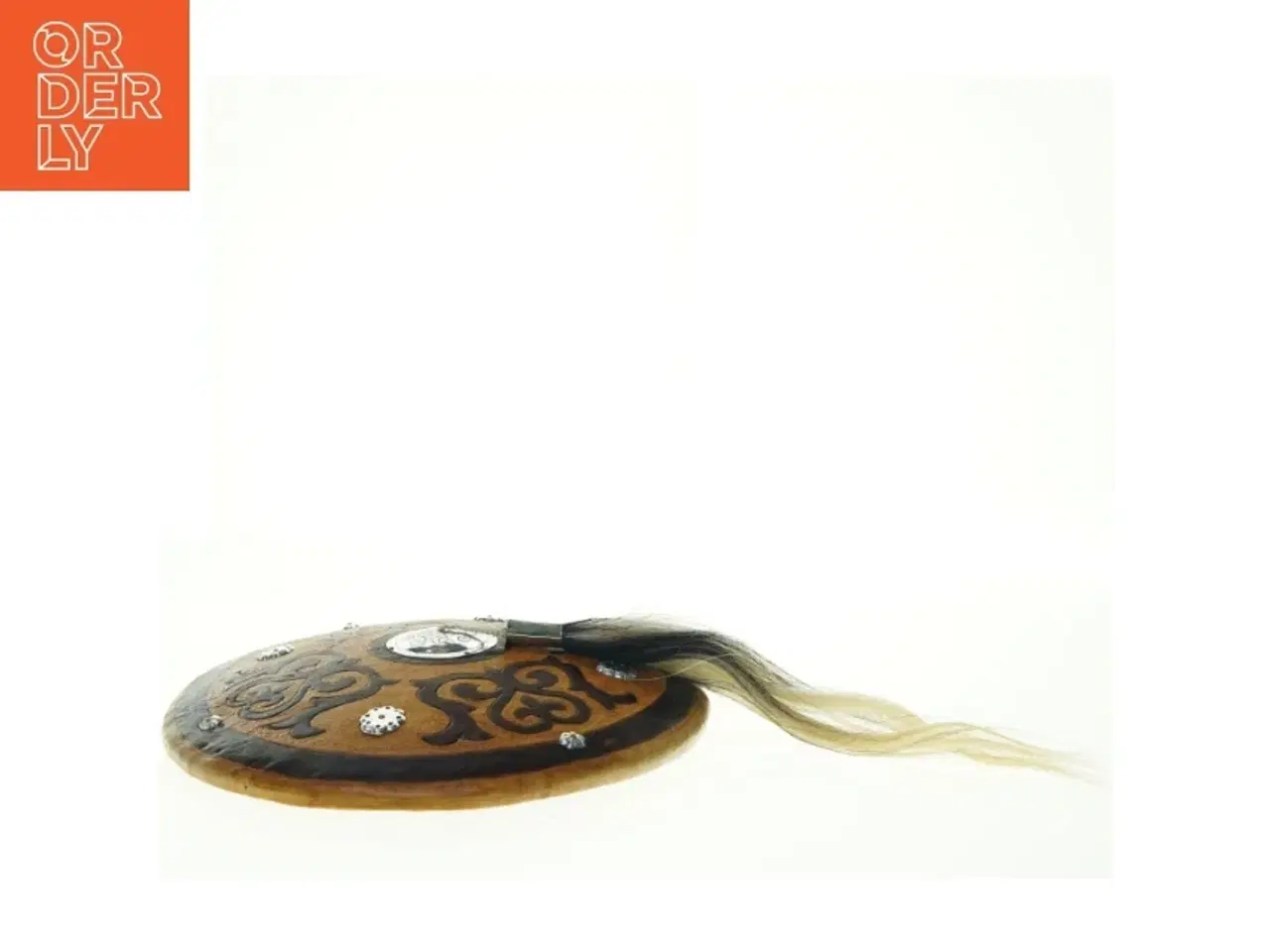 Billede 1 - Traditionelt håndlavet skjold med hestehår (str. Ø 34 cm)