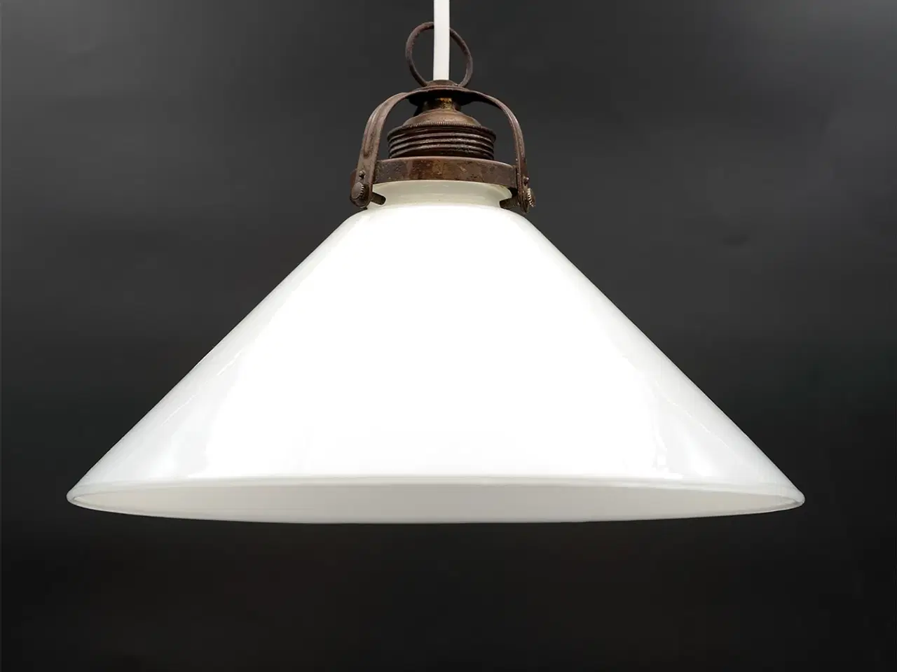 Billede 3 - Stor vintage skomagerlampe i opalglas