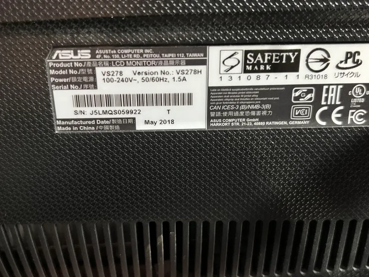 Billede 4 - 2 stk. 27" PC Skærm  ASUS VS278