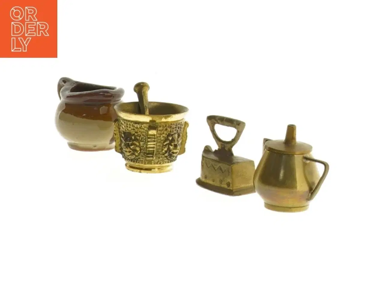 Billede 4 - Miniature messing og keramik dekorationer (str. 4 x 3 cm)
