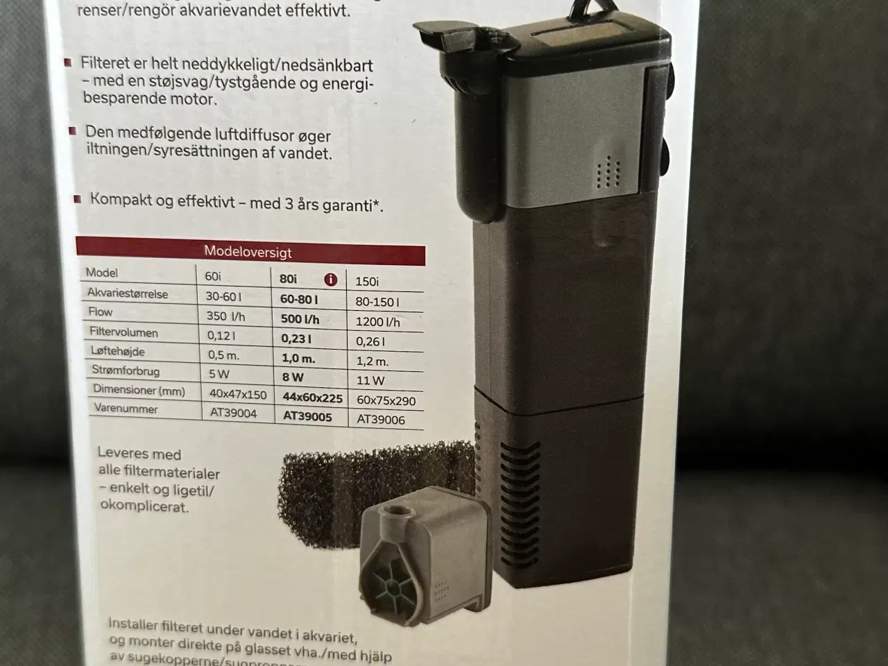 Billede 2 - 4 Fish akvarie pumpe 60-80 Liter