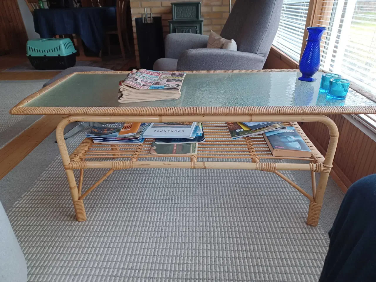 Billede 1 - Bambusbord med glasplade