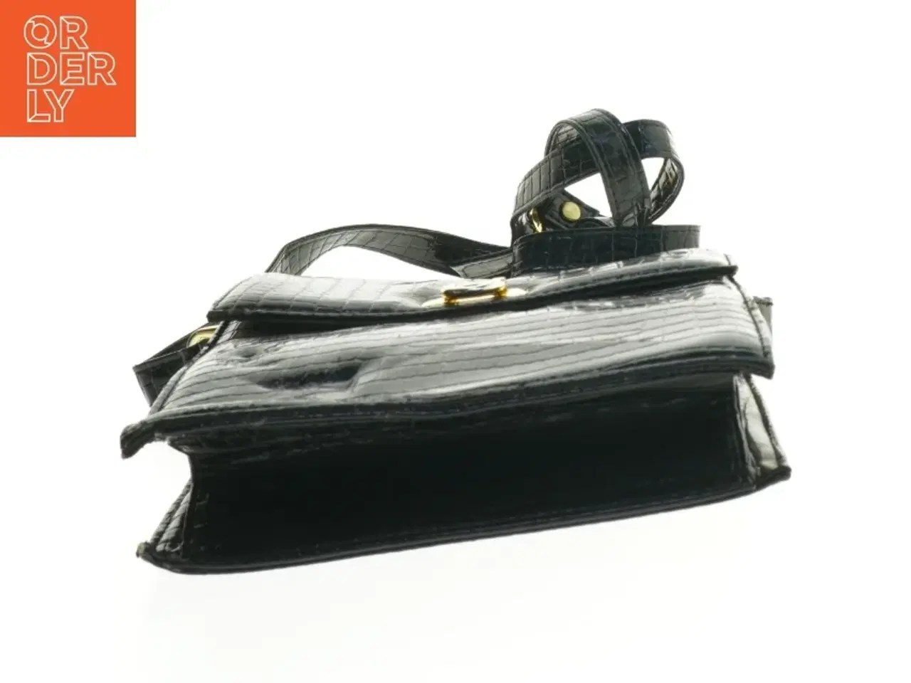 Billede 2 - Lille skuldertaske i krokodillemønster (str. 21x19 cm)