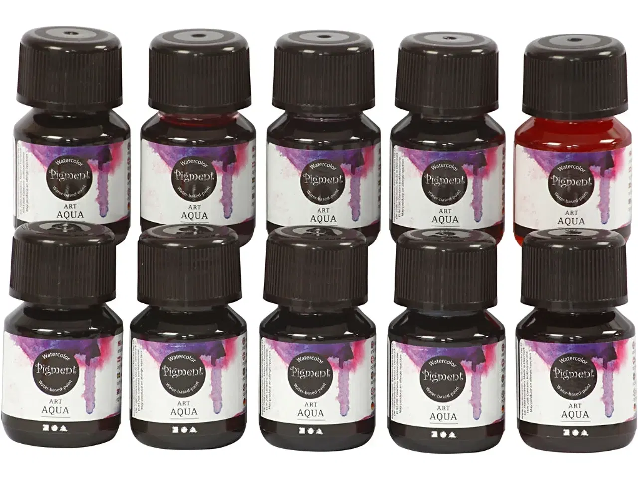 Billede 1 - Flydende Akvarelmaling - 10 Ass. Farver 30ml