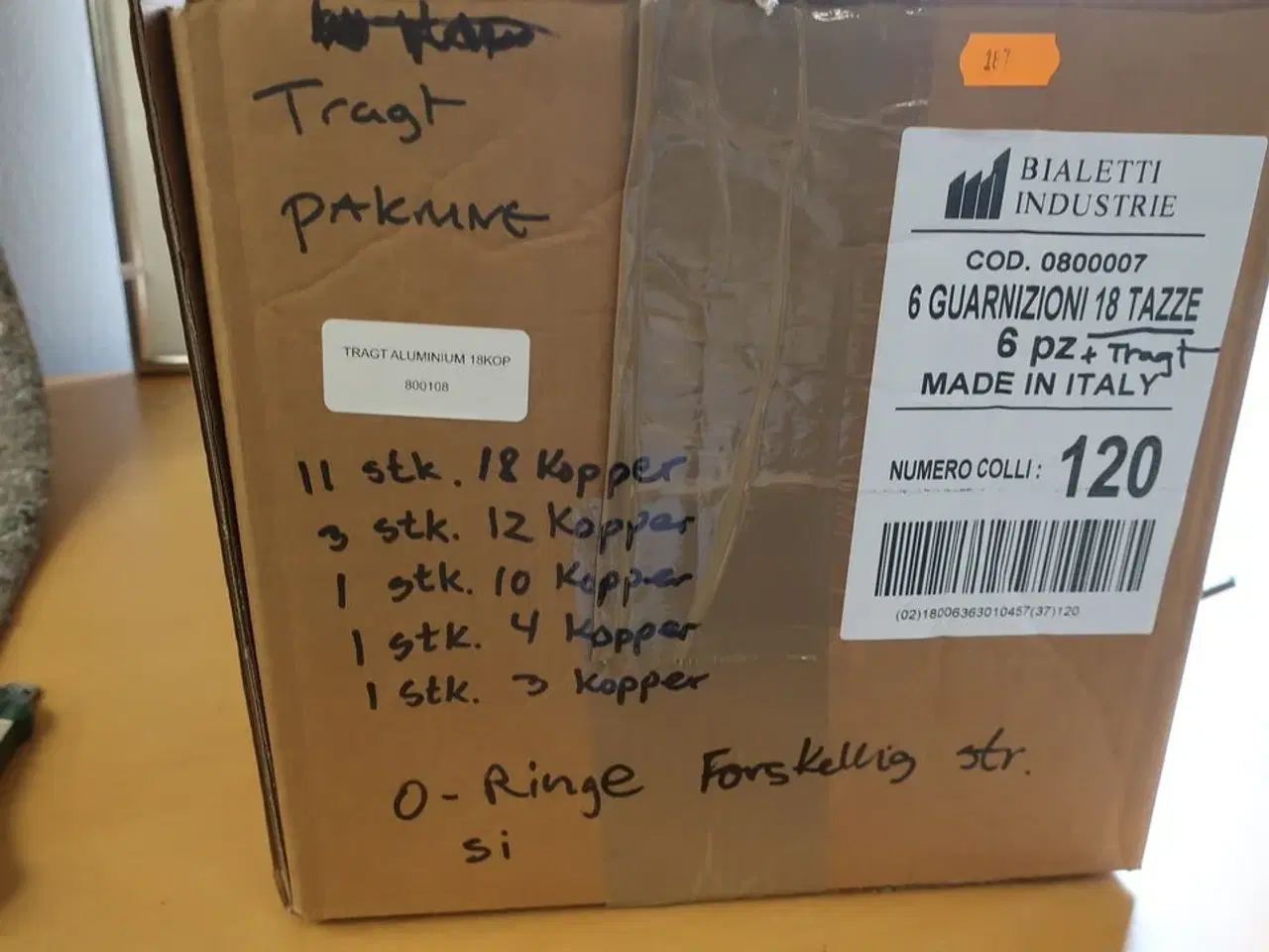 Billede 10 - Kasse med forskellige tragte, pakninger, håndtag BIALETTEI MOKA