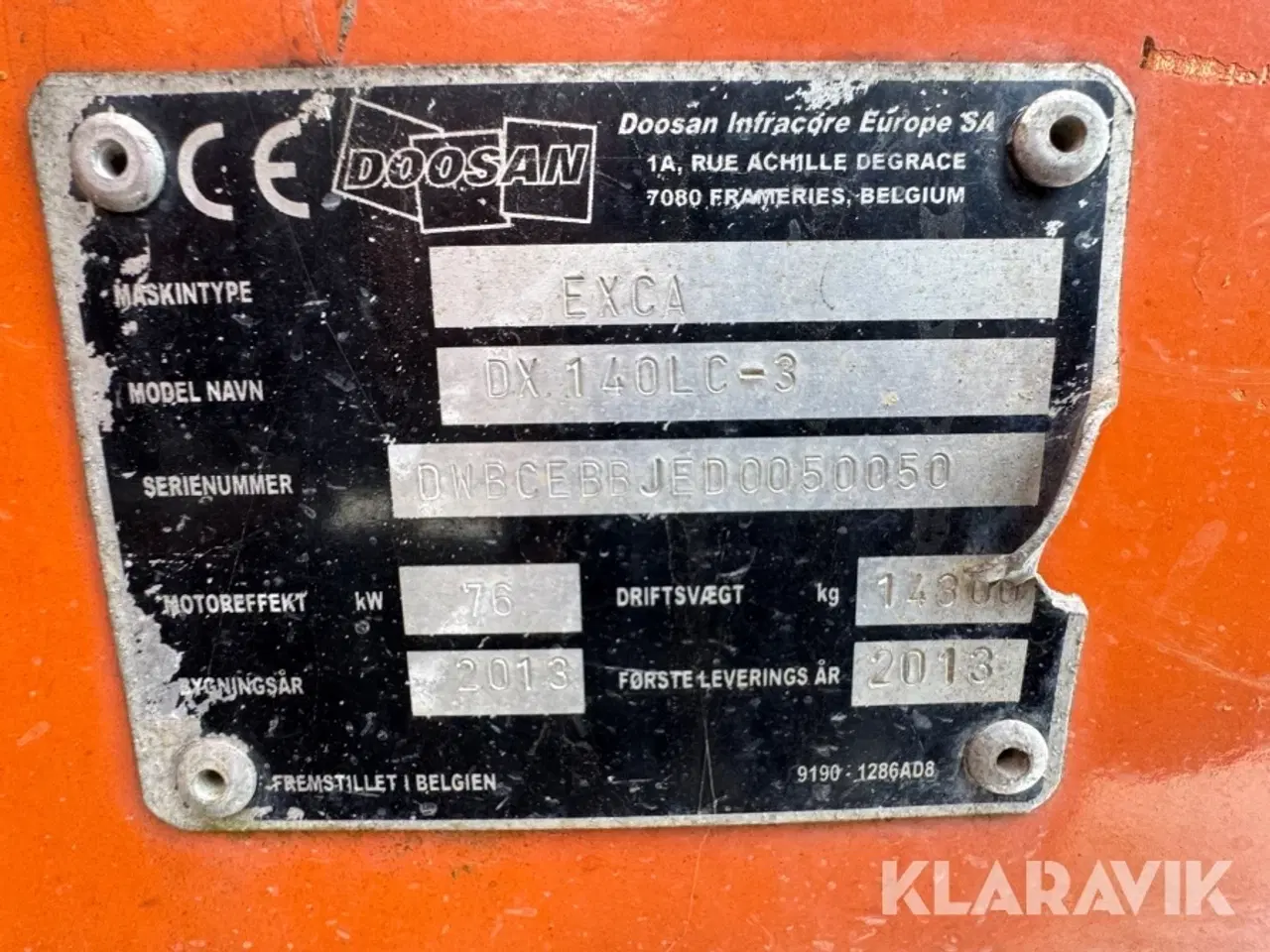 Billede 5 - Gravemaskine Doosan DX 140LC EXCA