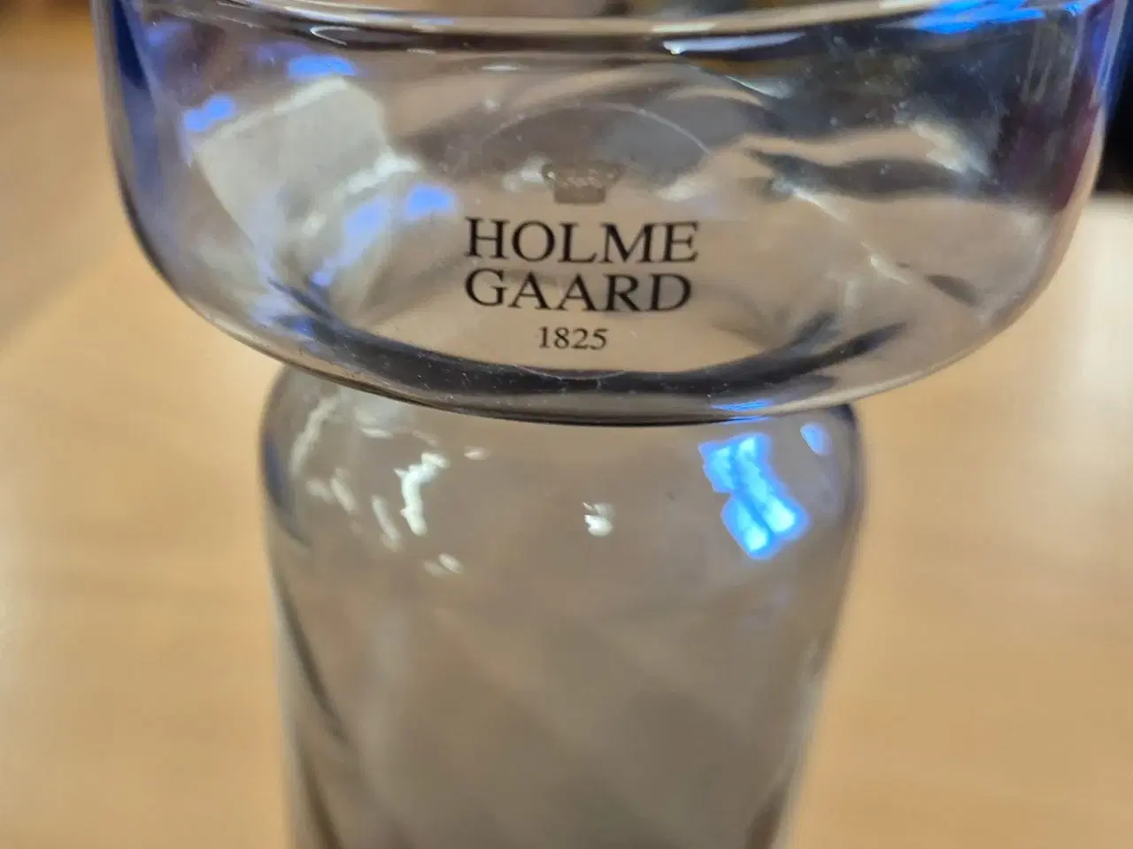 Billede 2 - Holmegaard Hyacintvase i klart blå glas