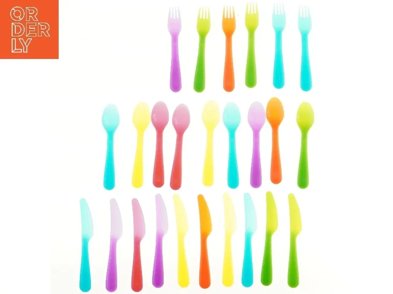 Billede 2 - Plastik bestiksæt, 17,5 cm fra IKEA (str. 17,5 cm)6 gafler, 9 skeer og 10 knive