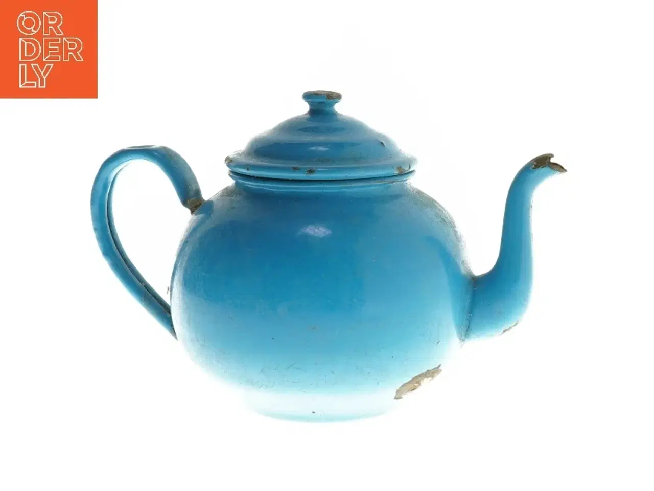 Billede 1 - Blå tekande,emalje, Ø 14 cm (str. Ø 14 cm)