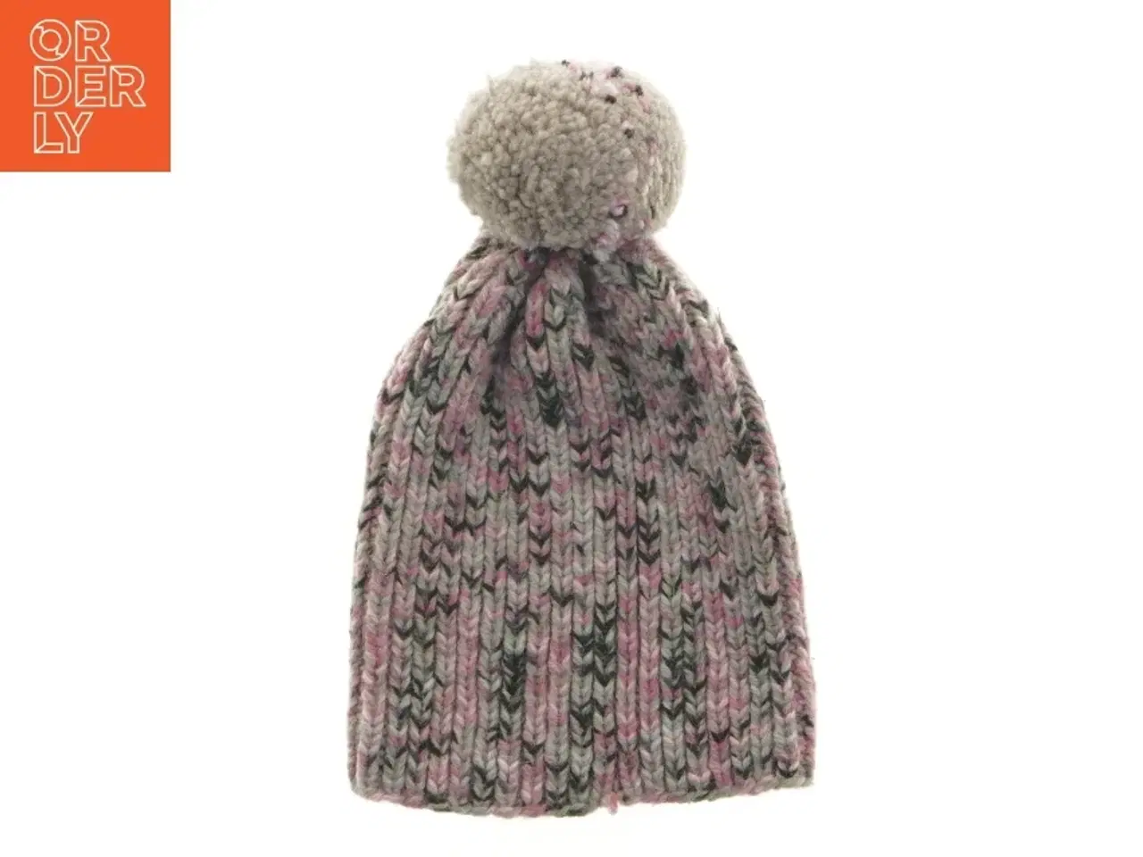Billede 1 - Strikket hue med pompon (str. 27 x 18 cm)