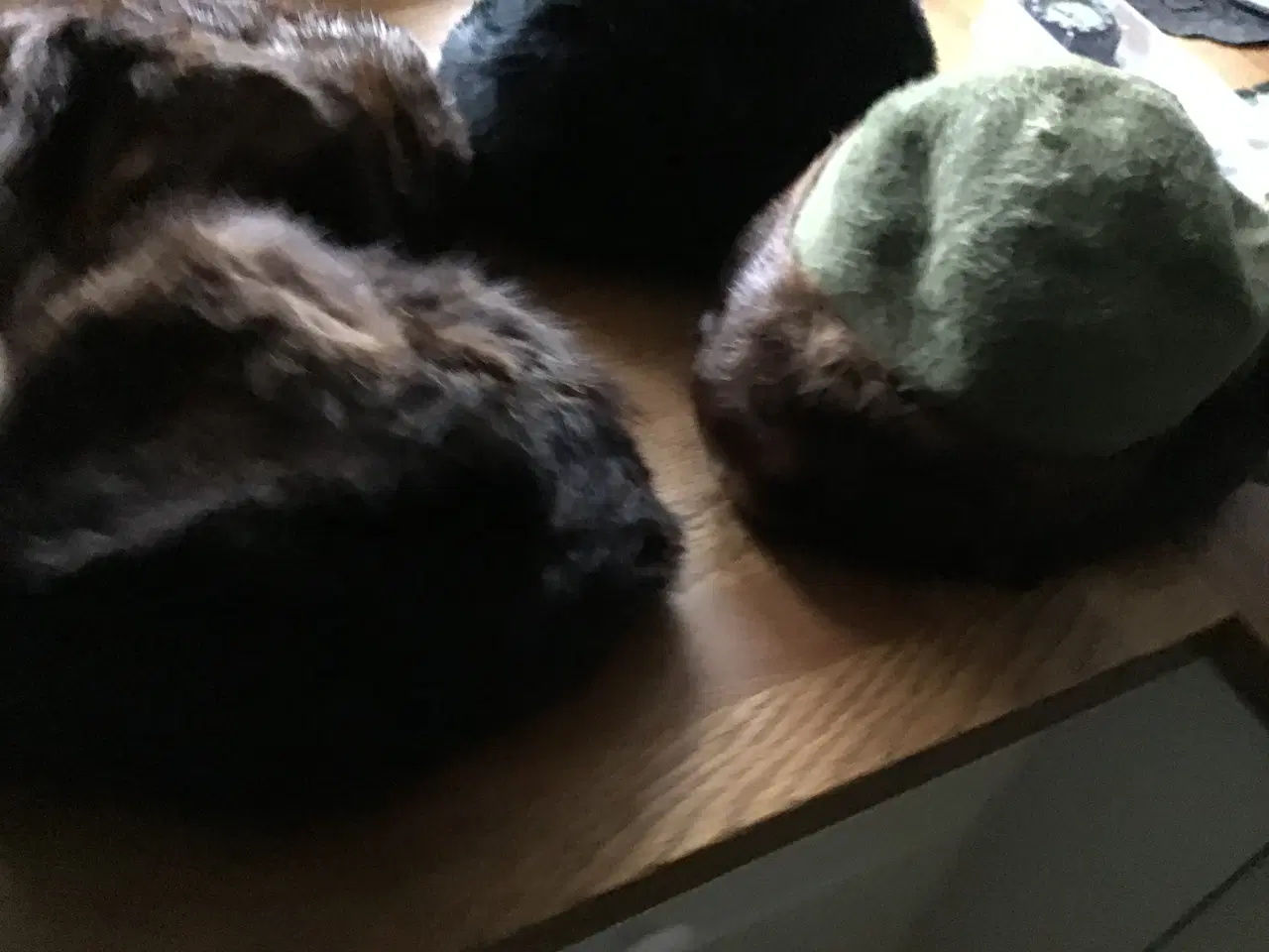 Billede 2 - Minkhuer, ÆGTE, 3 stk. tilbage, den sorte er solgt