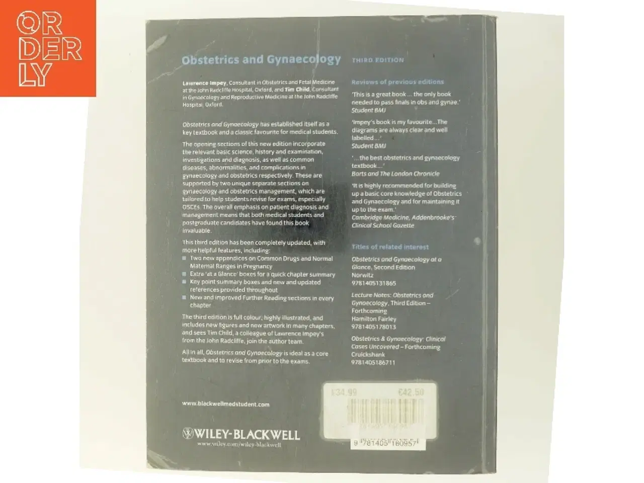 Billede 3 - Obstetrics and Gynaecology by Tim, Impey, Lawrence Child af Lawrence Impey (Bog)