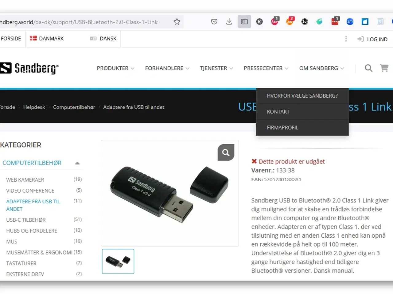 Billede 6 - Sandberg USB to Bluetooth 2.0 Class 1 Link        