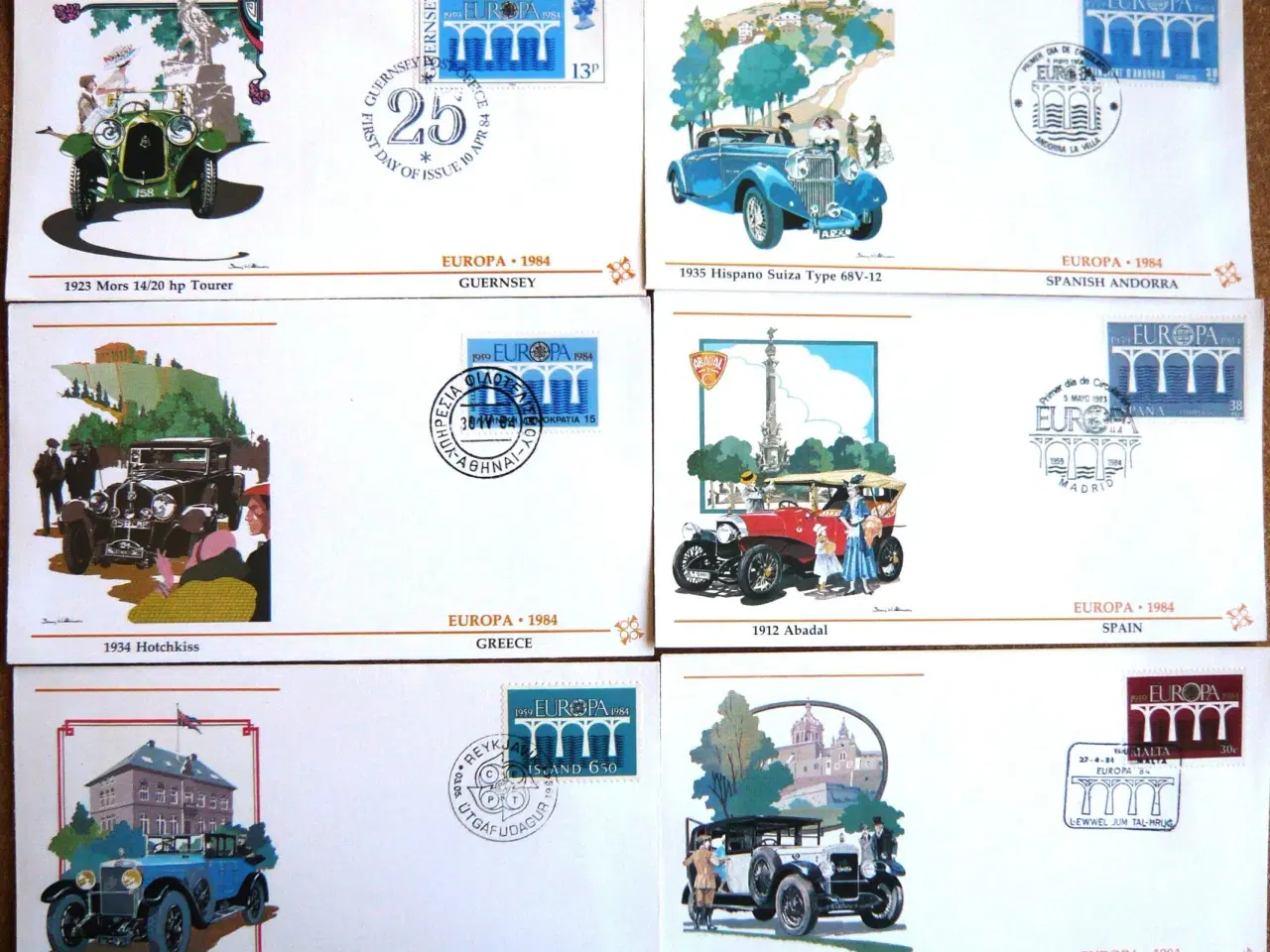 Billede 1 - Europamærker 1984 på Heetwood FDC konvolutter