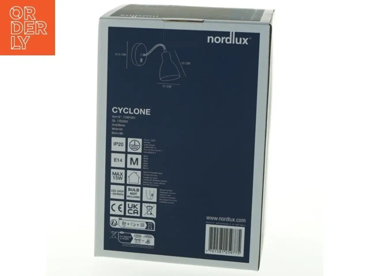 Billede 2 - Nordlux Cyclone Væglampe fra Nordlux (str. 12,5x15x11 cm)