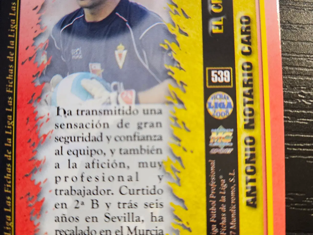 Billede 2 - Antonio Notario Caro 2007 Fodboldkort