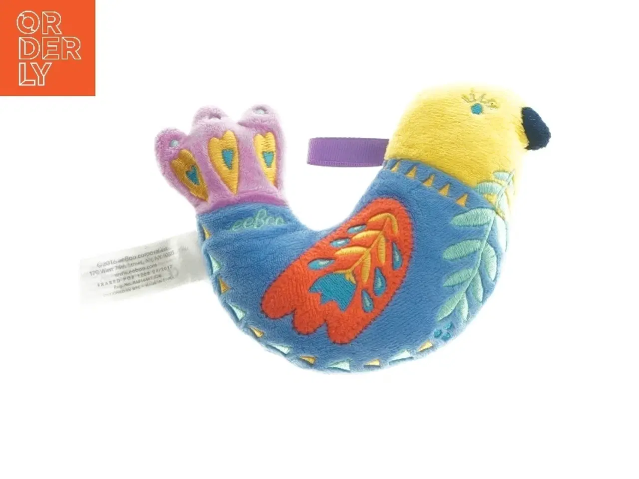 Billede 1 - Farverig rangle formet som en fugl (str. 15 cm)