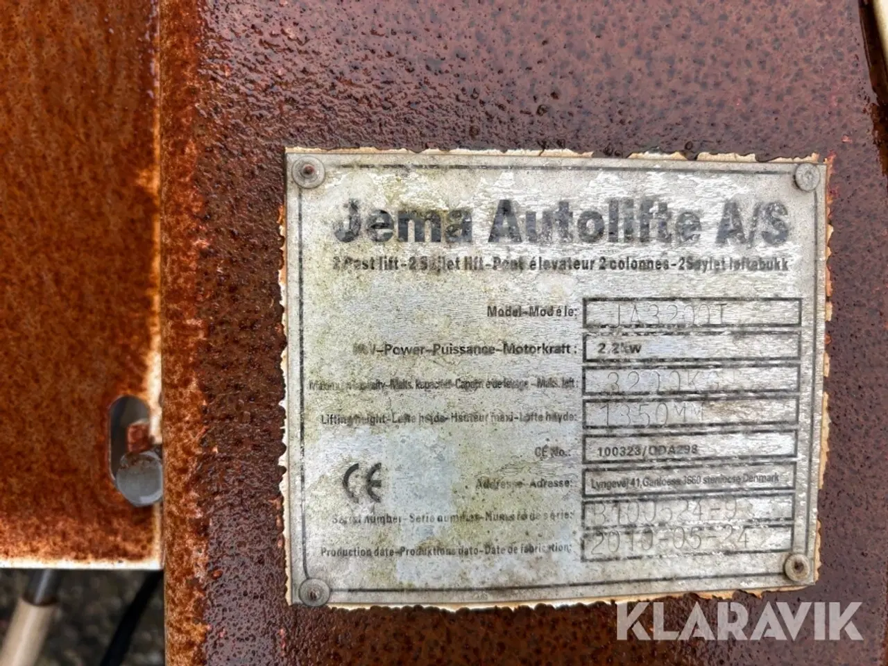 Billede 2 - Tosøjlelift Jema Autolifte JA3200T