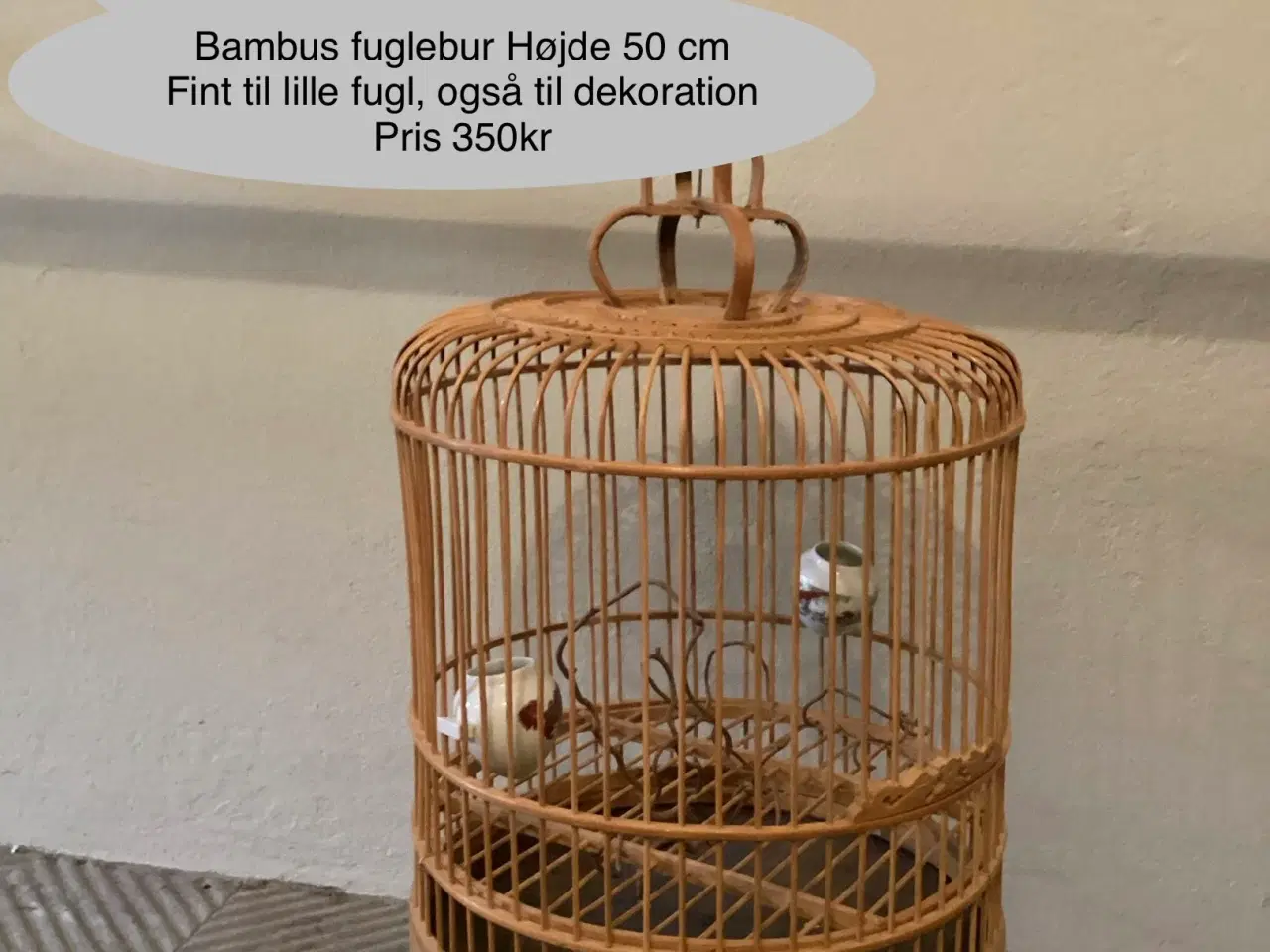 Billede 3 - Vintage bambus fuglebur