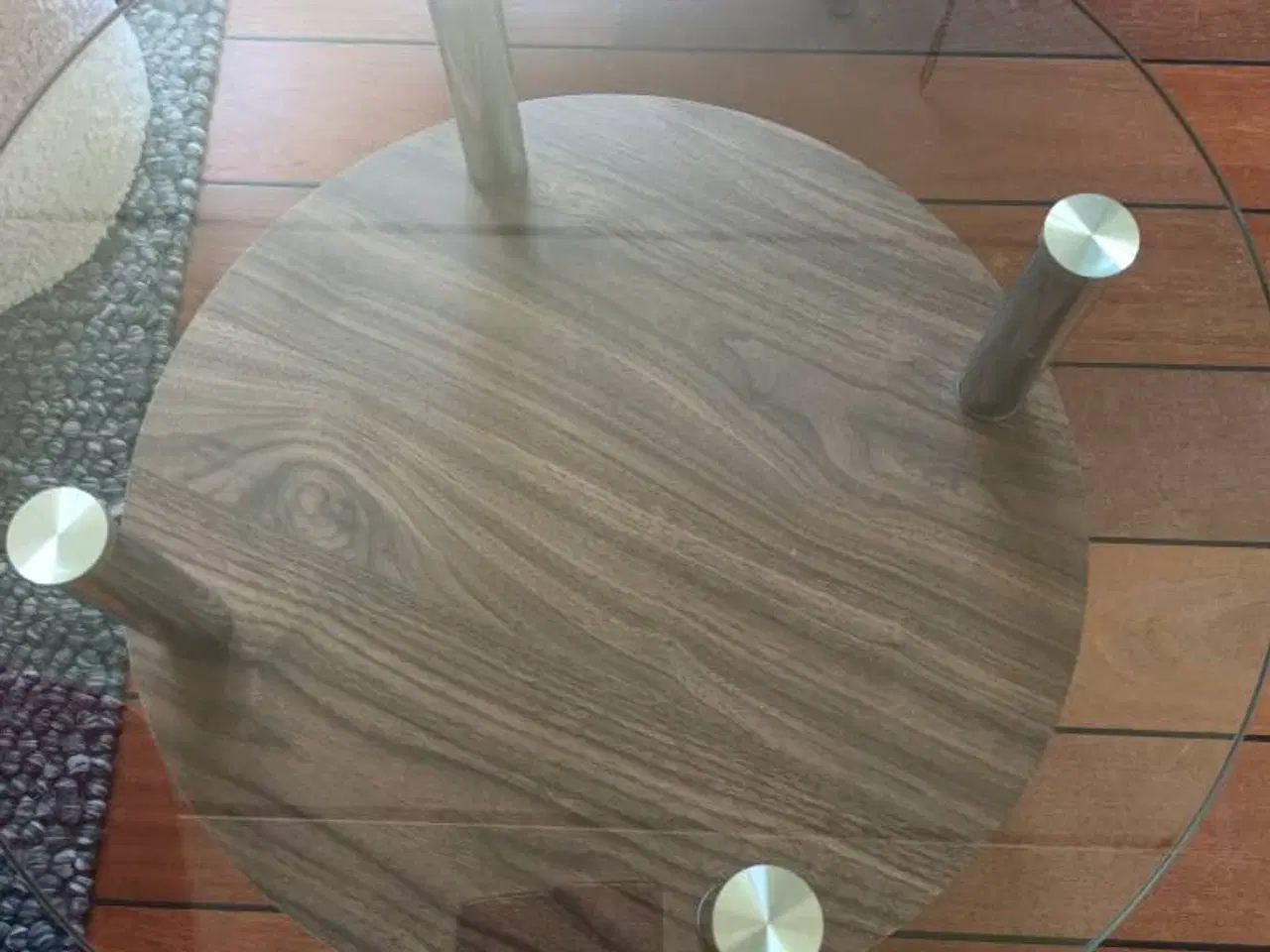 Billede 3 - 2 Runde sofa bord med glas