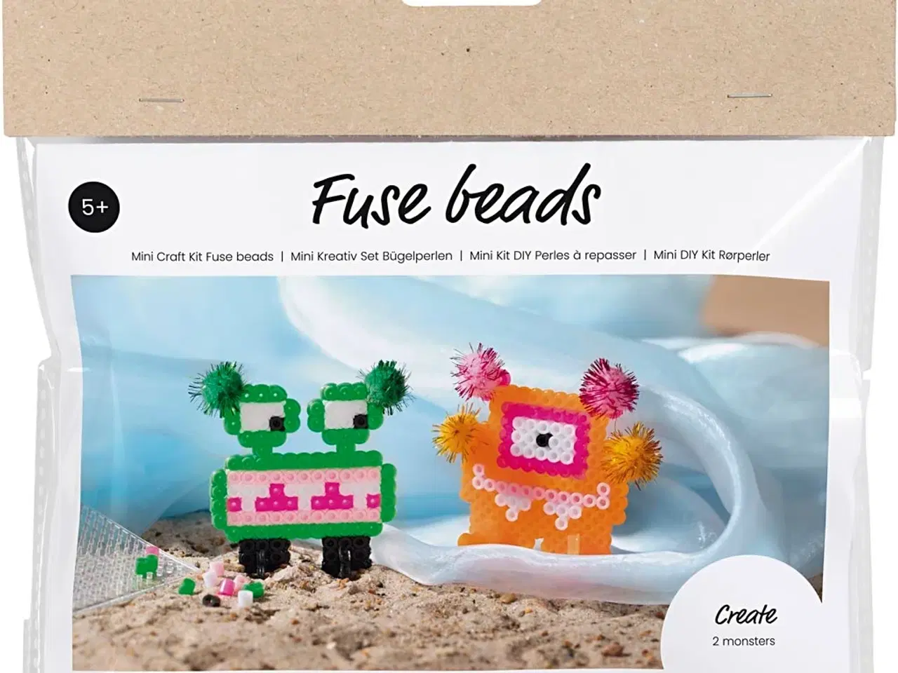 Billede 1 - Mini DIY Kit Rørperler, Monster, ass. farver, 1 pk.