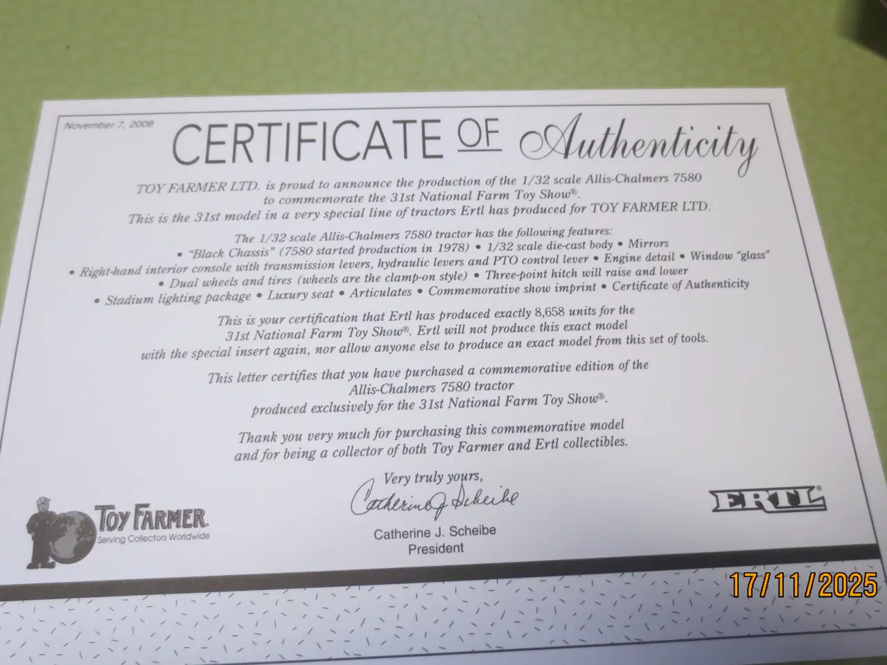 Billede 4 - 1 stk Ny Modeltraktor Massey Ferguson 7580 