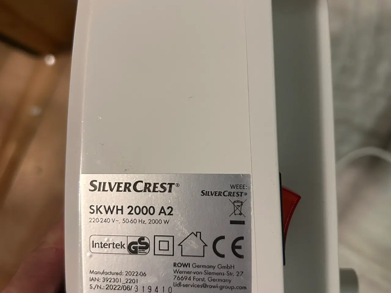 Billede 3 - Vægmonteret varmeblæser