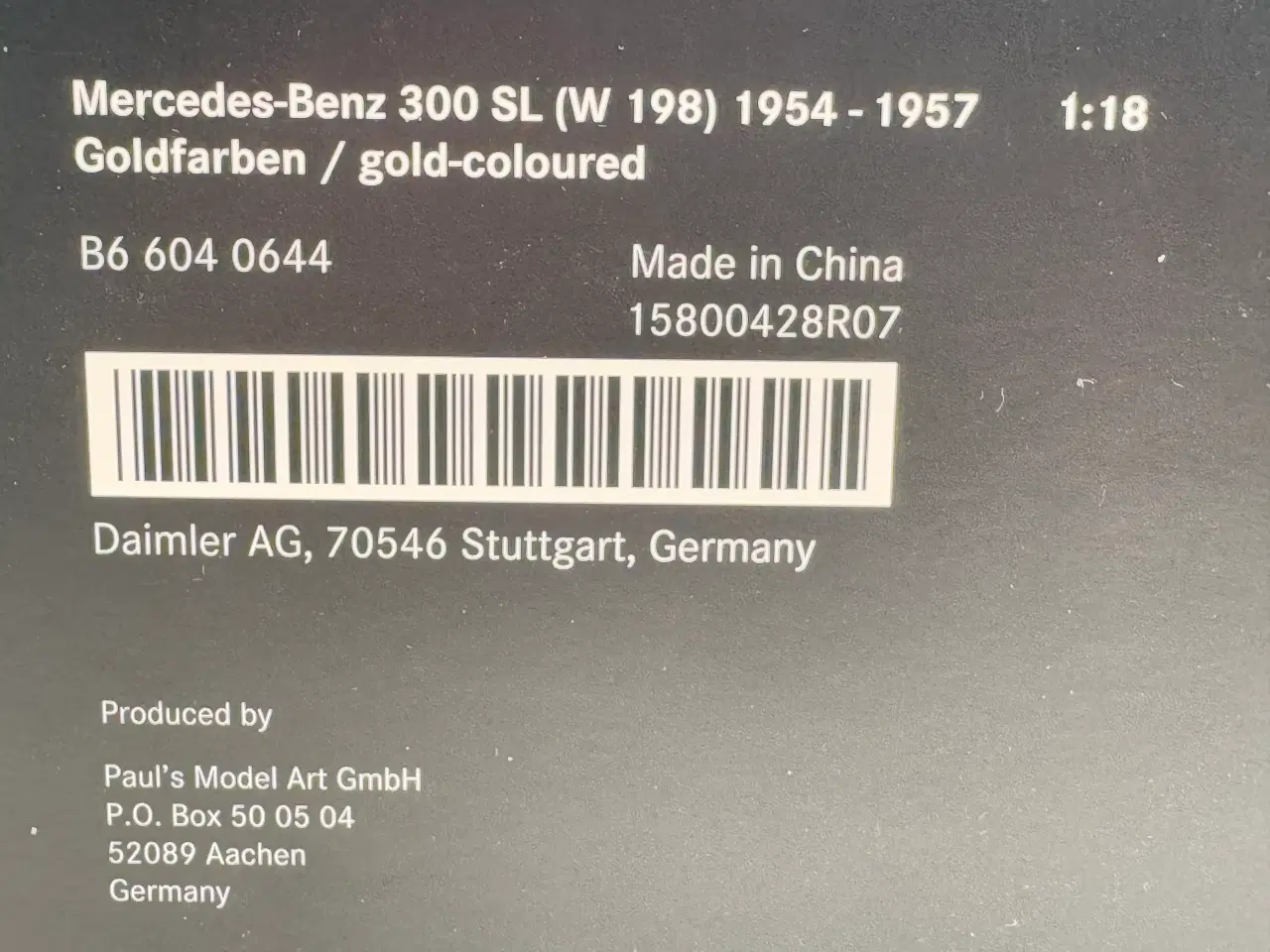Billede 11 - 1954 Mercedes-Benz 300 SL Gold Edition - 1:18