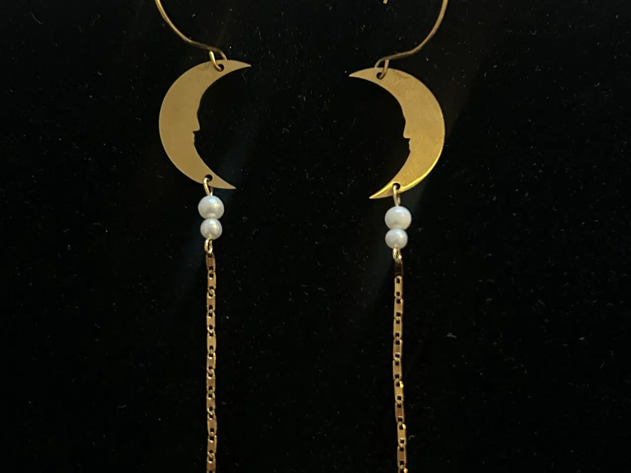 Billede 1 - Håndlavede Måneøreringe  