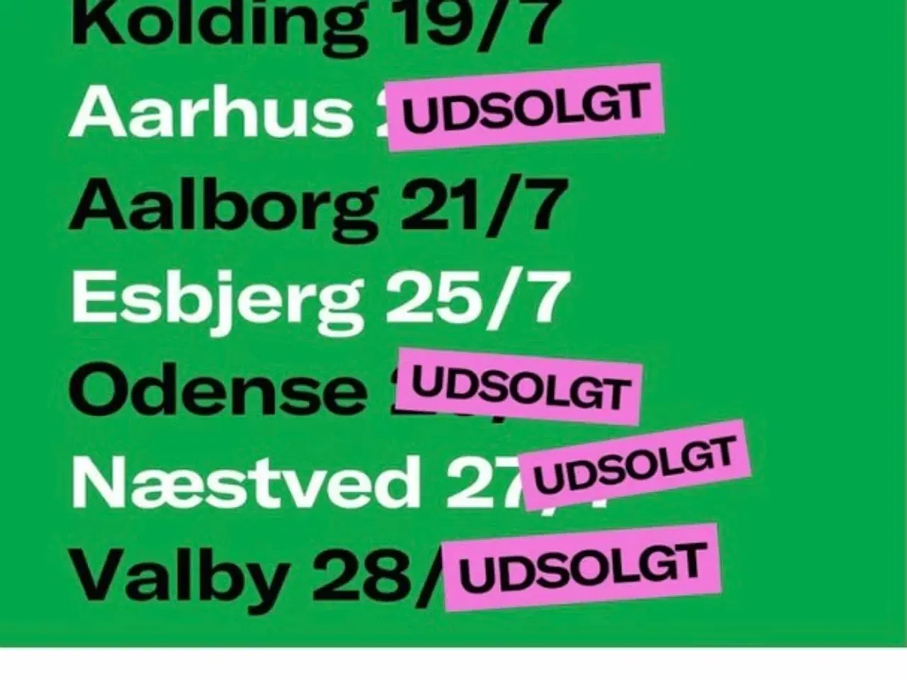 Billede 1 - KØBES: 2x Grøn koncert Århus