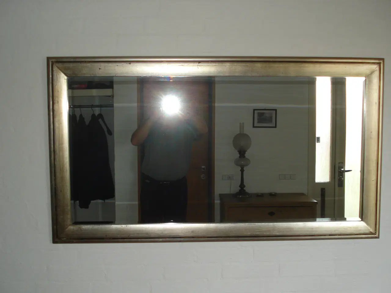 Billede 1 - Stort entre-spejl i træramme