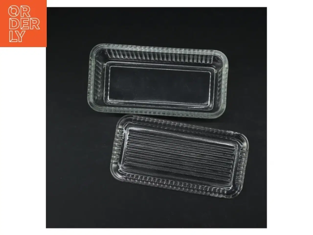 Billede 3 - Glas smør skål (str. 19,5x9,5 cm)