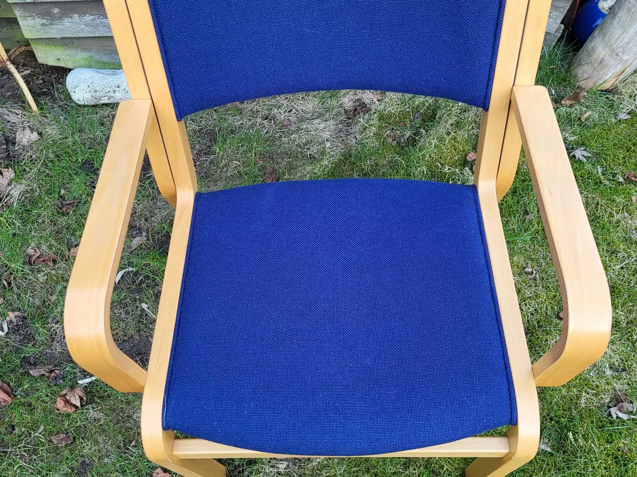 Billede 3 - Magnus Olesen stol model 45 i blå uld og bøg