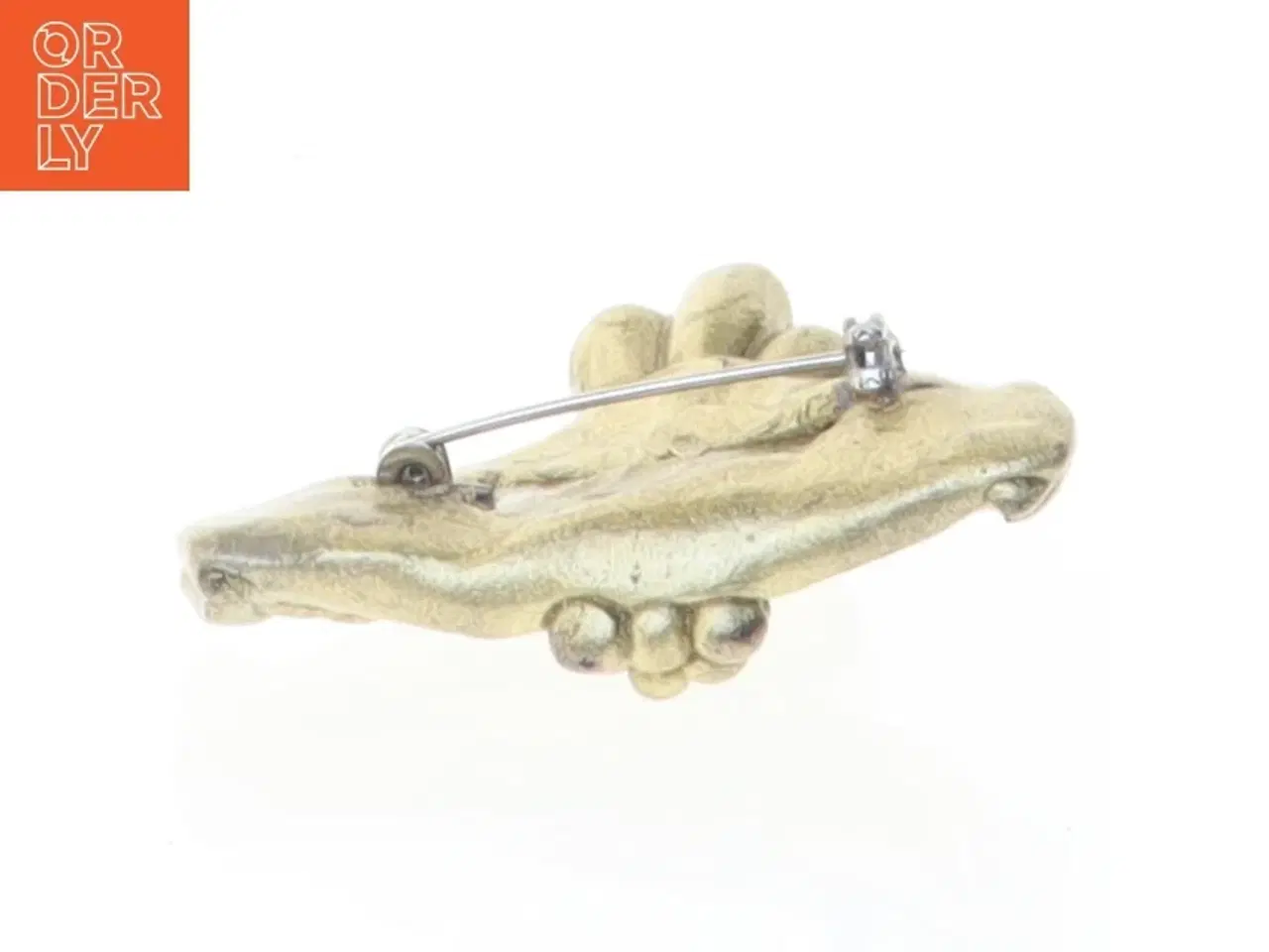 Billede 3 - Guldfarvet broche (str. 4,5 x 3,8 cm)
