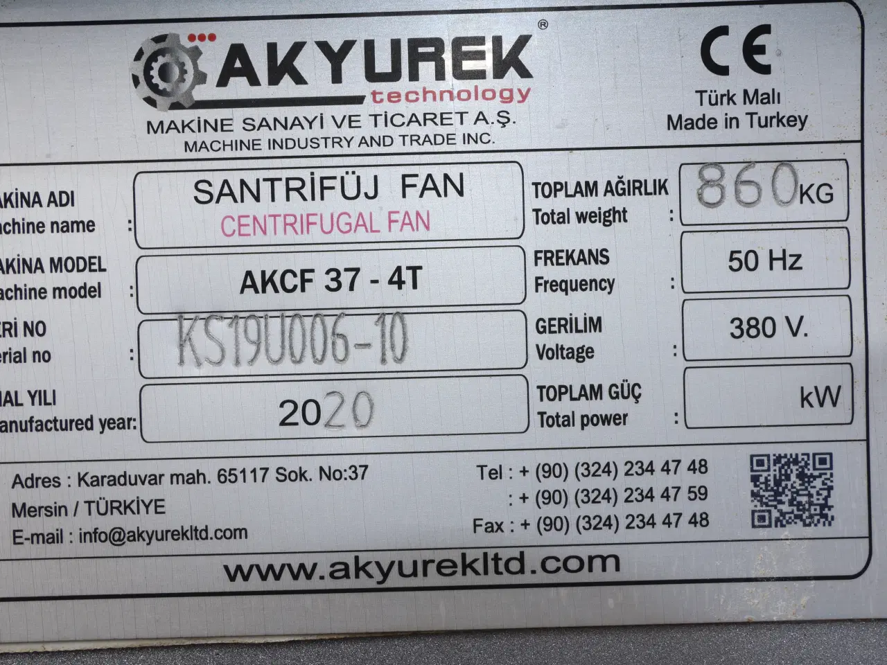 Billede 6 - Stor Akyurek ventilationsblæser m/37kw elmotor