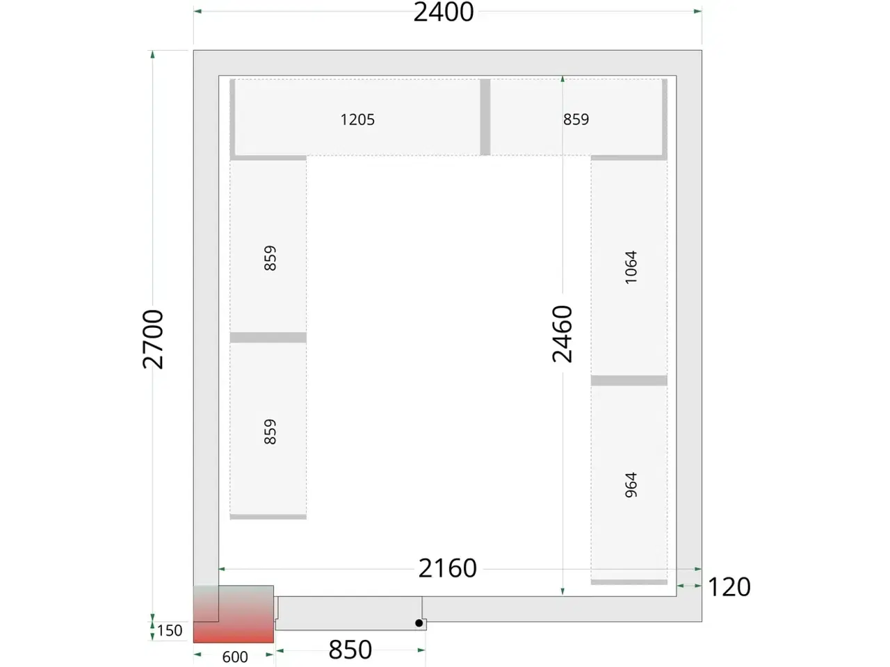 Billede 2 -  Tefcold Fryserum – 2400 x 2700 x 2200 mm