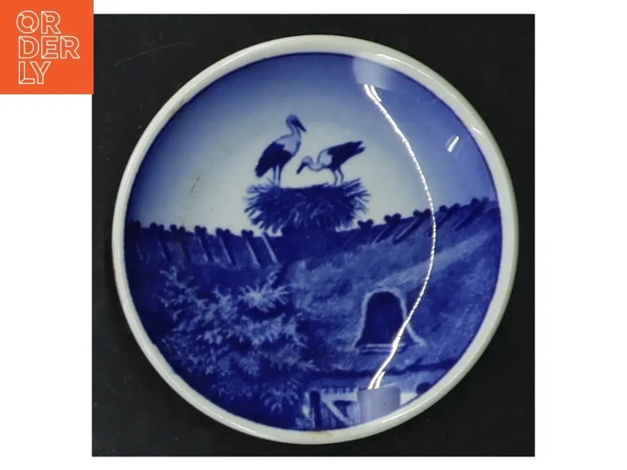 Billede 1 - Blå og hvid dekorativ porcelænstallerken (str. Ø. 8 cm)