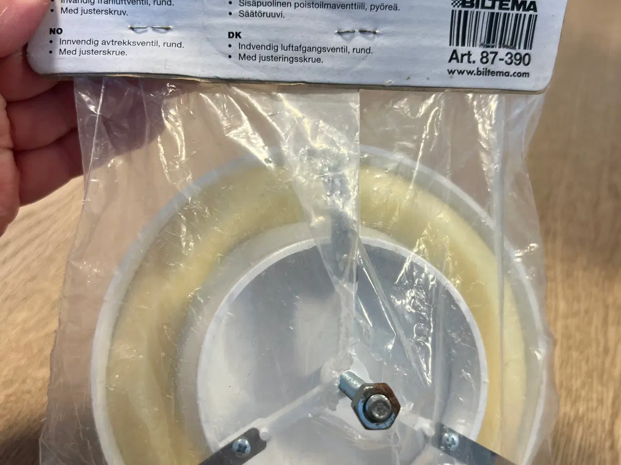 Billede 3 - Luftafgangsventil i hvid. Diameter: 10 Cm. 